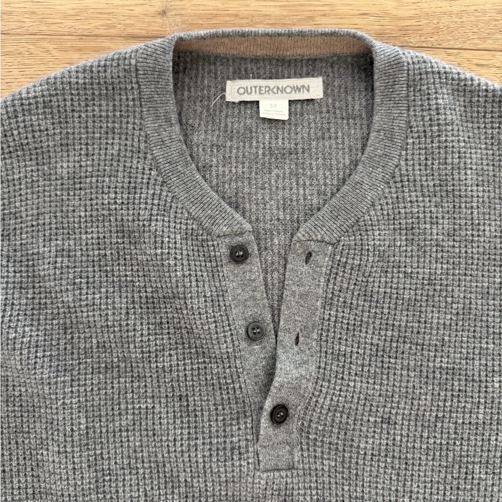 Outerknown Charcoal V-Neck Men's Sweater